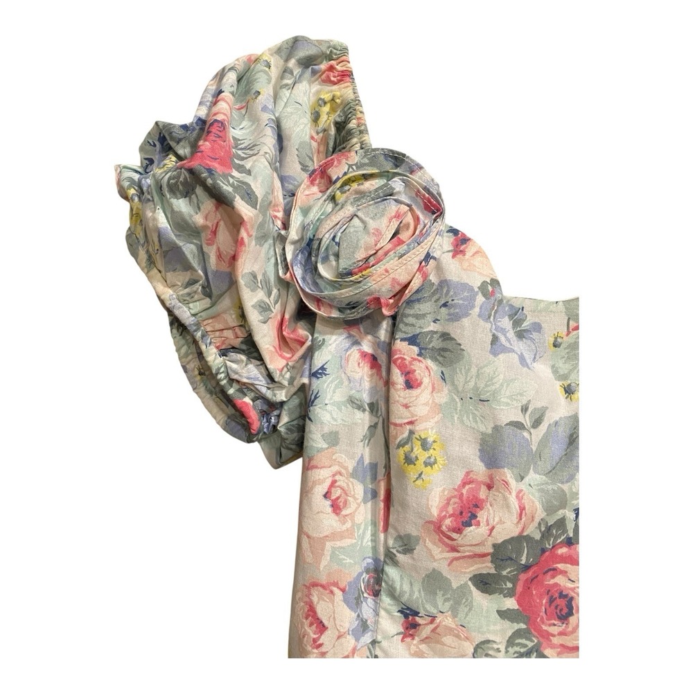 Vintage 80s Jessica McClintock Dress 6 Floral Party Cotton‎ Bow Cottagecore 90s - Picture 3 of 14